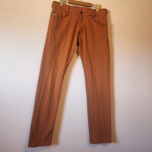 Diesel Iakop Regular Slim-tapered Denim Jeans Burnt Orange/Copper Button Fly 33